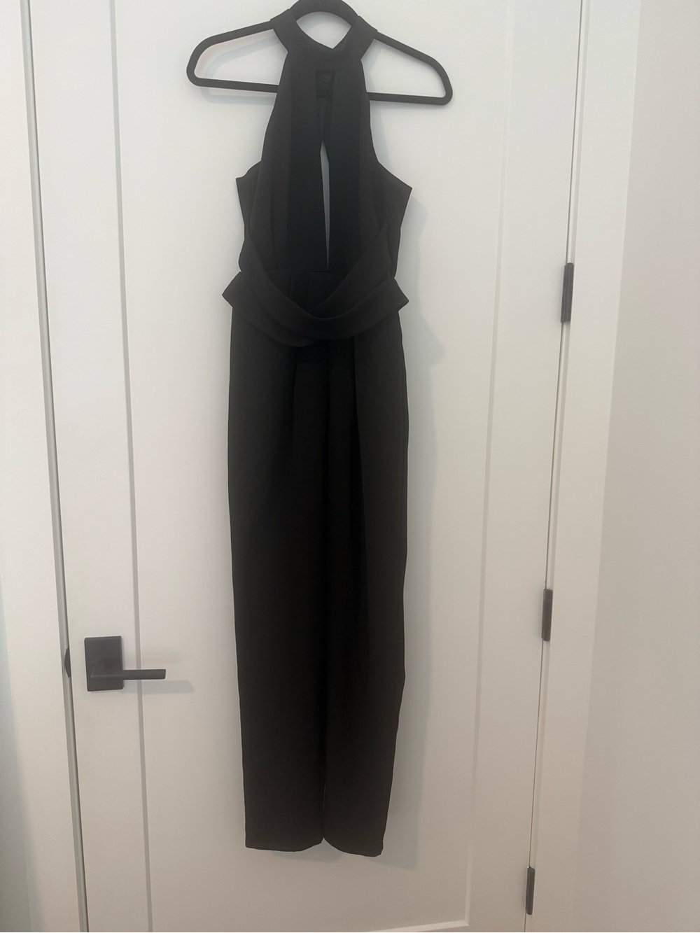 cameo Black One-Shoulder Halter Jumpsuit
